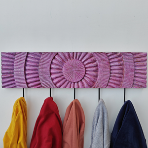 Organizador de Llaves de Madera Tallada Artesanal Smart Art, Colgador de Llaves de Pared, Decoración de Pared, Almacenamiento de Ropa, 5 Ganchos, Madera Sintética - Product Image 2