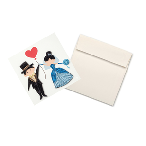 Custom Quilled <b>Paper</b> Wedding Couple Card Love Theme <b>Handmade</b> 3D Greeting Card for Wedding Decoration Greeting Card - Product Image 4
