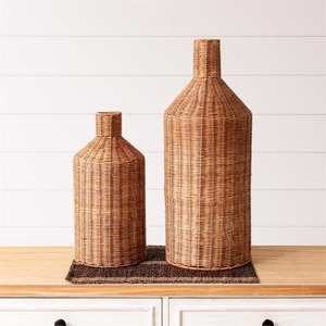 Vases cylindriques en rotin tressés à la main, pot à fleurs, accessoire de table pour centres de table de mariage - Product Image 4