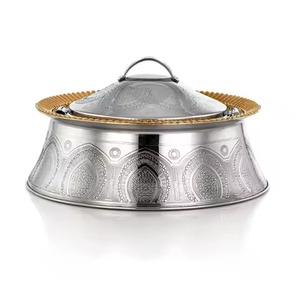 Double Wall Metal Hot Pot Stainless Steel Insulated Food Container with Lid for Kitchen Dining <b>Table</b> Heat Retention - Product Image 4