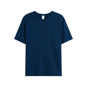 Camiseta de Manga Corta para Hombre, Cuello Redondo, Color Azul Marino, Corte Regular, Estilo Casual, Tejido de Punto, 100% Algodón - Product Image 1