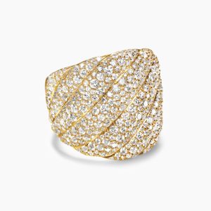 Luxury Yellow <b>Gold</b> <b>Cocktail</b> <b>Ring</b> With Round Brilliant Cut Diamond Unisex Everyday Wear - Product Image 2
