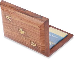 Boîte en bois pour cartes à jouer |   Boîte à cartes en bois |   Organisateur de cartes en bois artisanal | Jeux en bois indiens B2B |   Jeux en bois pour adultes | - Product Image 6