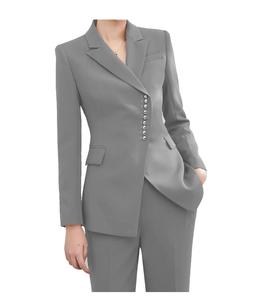 Traje Formal de Negocios para Mujer, Corte Entallado, Traje de Novio para Boda, Traje de Novio de un Solo Pecho, Listo para Enviar al por Mayor, Abrigo Rojo - Product Image 3