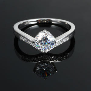 Elegant Moissanite Engagement <b>Ring</b> 925 Sterling <b>Silver</b> Cushion Cut <b>Solitaire</b> Bridal Wedding <b>Ring</b> Luxury Jewelry Gift for Women - Product Image 1