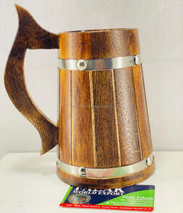 แก้วมักทำด้วยมือแบบคลาสสิกสำหรับโรงแรมบ้านสำนักงานแก้วเบียร์และชาทำจากไม้ - Product Image 4