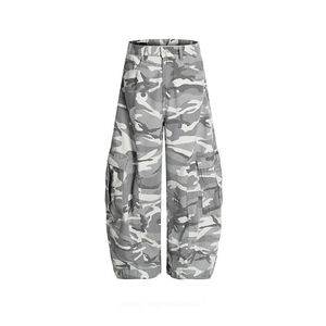 Pantalones Cargo de Hombre de Alta Calidad, Casuales, de Cintura Media, Estilo Urbano, 100% Algodón, con Estampado Real de Camuflaje, Estilo Carpintero - Product Image 3
