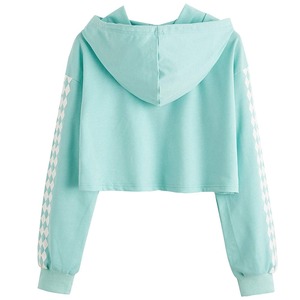 เสื้อฮู้ดครอปสีเขียวมิ้นท์ แขนยาว ผ้าถัก โพลีเอสเตอร์/คอตตอน สวมใส่สบายๆ ได้ทั้งชายและหญิง เหมาะสำหรับฤดูหนาว - Product Image 2