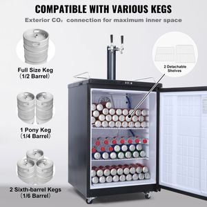 Kegerator per Birra con Doppio Rubinetto, Pronto per Feste, Capacità 5L e Controllo Temperatura 32-75.2F - Product Image 4