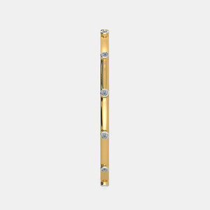 Minimal Station Diamond Bezel Gold <b>Bangle</b> <b>Bracelet</b> - Product Image 4