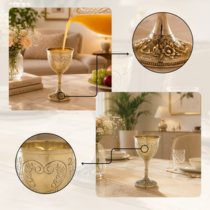 Gobelet royal en laiton fait main de qualité supérieure |   Vaisselle médiévale en métal gravée vintage, décoration d'intérieur, cadeau de mariage, vente en gros - Product Image 3