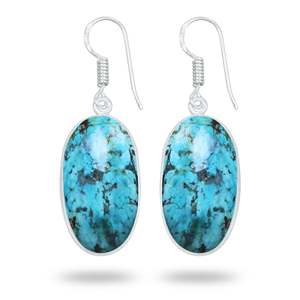 Pendientes de Cristal de Crisocola con Múltiples Formas, Regalo para Mamá, Hechos a Mano, Joyería Fina Azul para Mujer, Plateados, con Dijes Bonitos - Product Image 4