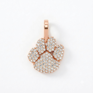 จี้เพชร SHRAMAN DIAMOND ทองคำแท้ 10K เพชรเพาะเลี้ยงในห้องปฏิบัติการ รูปอุ้งเท้าสัตว์แบบกำหนดเอง ประดับเพชร สร้อยคอจี้แบบฮิปฮอป เครื่องประดับงานแต่งงาน - Product Image 1