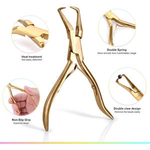 Hair Extension Pliers <b>Set</b> Metal <b>Crimping</b> Tool Hook Threader Tape Sealing Installation Kit Hair Extension Installation Kit - Product Image 2
