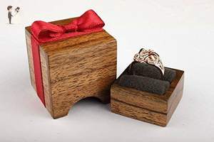 Boîte à alliances en bois artisanale pour mariage et fiançailles, boîte à alliances en bois de luxe avec finition polie et lisse - Product Image 2