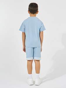 Conjunto de Verano de Dos Piezas para Niños, Estilo Casual, Camisa y Pantalones Cortos a Rayas de Algodón para Bebés - Product Image 6