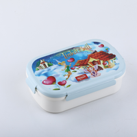 Boîte à lunch durable en plastique pour enfants, hermétique, compatible micro-ondes, facile à nettoyer, conteneur de stockage alimentaire léger, boîte à lunch scolaire 2