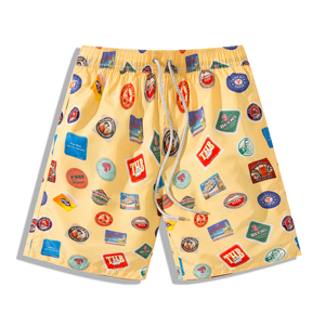 Pantalones Cortos de Algodón Color Borgoña para Hombre, Cintura Media, con Cordón, Casuales, Transpirables, de Punto, para Yoga - Product Image 4