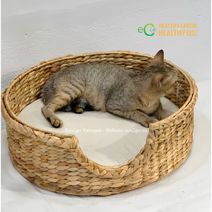 Comodidad para Mascotas Tejida a Mano |   Cama y Cesta para Mascotas de Jacinto de Agua Natural |   Formas, Tamaños y Diseños Personalizados - Product Image 2