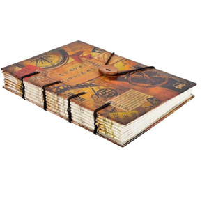 Diario de Viajes de Aventura |   Cuaderno Vintage con Mapa y Brújula |   Diario impreso de tapa dura |   200 Páginas Blancas |   7x5 - Product Image 1