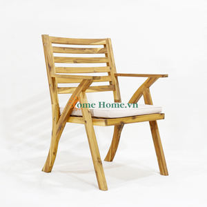 Juego de Sillas Plegables de Madera de Acacia Comehome para Cafetería o Bistro con Cojines Blancos Suaves - Product Image 3