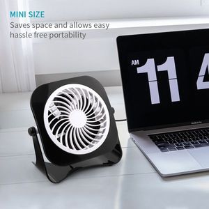 Mini ventilateur de bureau USB de 4 pouces, silencieux et puissant, 2 vitesses, faible bruit, rotation à 360 degrés, câble de 3,8 pieds, alimenté par USB, ventilateur de bureau efficace et rafraîchissant - Product Image 4
