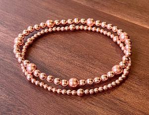 Copper Bead <b>Bracelet</b> Stackable <b>Bracelet</b> Stretch Jewelry Handmade <b>Bracelet</b> Copper <b>Ball</b> Beads Elegant Accessory Minimalist Style - Product Image 4