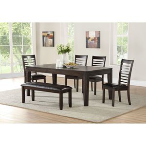Set da pranzo alleato 6 pezzi marrone scuro per la sala da pranzo - Product Image 1