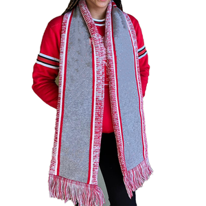 Conjunto de Bufanda Larga y Gorro Jacquard Gris Delta Sigma Theta, 100% Acrílico, Ropa de Invierno Griega, Regalo de Alta Calidad para la Hermandad DST, Escuela - Product Image 1