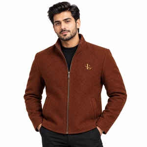 Veste d'hiver en laine pour homme, tissu en laine classique, chaude et confortable, vêtement d'extérieur décontracté, idéal pour les voyages d'hiver, les activités de plein air et la marche - Product Image 5