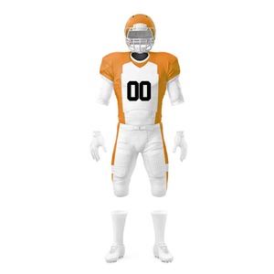 Ensemble d'uniformes de football américain personnalisés en usine – Maillot et pantalon sublimés pour équipe, anti-humidité, résistants et respirants - Product Image 2