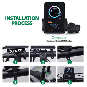 LCD xe đạp máy tính cảm biến xe đạp điện phụ kiện với tích hợp USB sạc tương thích với 24V-60V Xe Đạp Phụ Kiện - Product Image 5