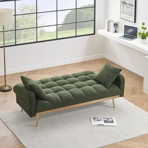 Divano Letto Verde da 69 Pollici con Funzione Regolabile per Piccoli Spazi, Ideale per Soggiorno o Camera da Letto - Product Image 3
