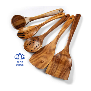 ชุดช้อนไม้ขายดี - อุปกรณ์ทำครัวด้ามยาวสำหรับคน ตัก และอื่นๆ - รับผลิตแบบ OEM - Product Image 1