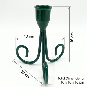 Elegant Forest Green Metal Wrought Iron Taper Candle Holder Scrollwork <b>Tripod</b> Base Rustic Farmhouse Decor Centerpiece for Dining - Product Image 2