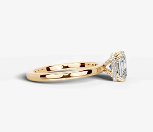 Anillo de Lujo con Moissanita Corte Asscher de 8MM, Plata de Ley 925, Chapado en Oro de 14K, Elegante Anillo de Compromiso, Boda, Promesa para Mujer - Product Image 2