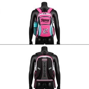 Mochila Premium de Tela de Poliéster 600D de 280 GSM para Animadoras, Diseño de Paneles Azul y Negro, Logotipo Bordado Personalizado - Product Image 5