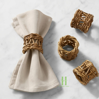 Meilleurs Anneaux de Serviette Ronds en Jonc de Mer Écologiques en Gros, Sets de Table Bohèmes en Osier Tressé pour Décoration de Table de HNH CRAFT
