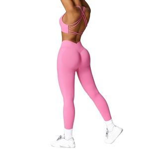 New Latest Style Plus Size Yoga Set for <b>Women</b> 100% Cotton Quick Dry Gym Wear with Solid Color <b>Pattern</b>-Price - Product Image 2