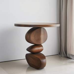 Mesa Auxiliar de Madera Artesanal Diseñada para Interiores de Hogares Modernos con Textura Suave, Estructura Duradera y Atractivo Elegante - Product Image 5