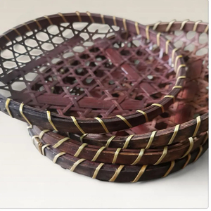 Panier Zaru en bambou japonais vintage du Vietnam, plateau de table asiatique, panier de service fait main, fournisseur et fabricant - Product Image 6