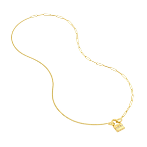 Paperclip Split Chain Double Chain SV JEWELS Jade Classic 3m Gold Plated Cuban Link Cable Chain Necklace for Unisex - Product Image 1