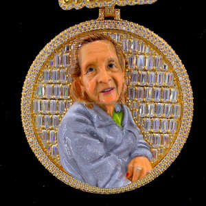 2024 nuevo 3D cara Iced Out foto personalizada y nombre personalizado fianza colgante S925 plata Esmeralda corte Moissanite diamante colgante - Product Image 3