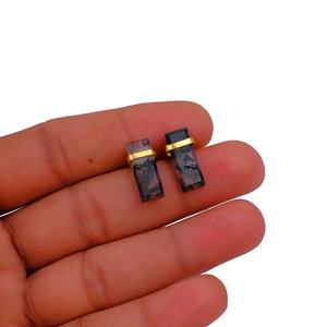 Pendientes de Barra Rectangular de Ágata Musgosa Hechos a Mano con Acabado Chapado en Oro, Joyería de Latón Moderna para Mujer - Product Image 3