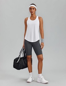 Débardeur pour femme, écologique, respirant, à séchage rapide, en tissu extensible Spandex/Polyester, décontracté, avec nœud décoratif, pour l'été - Product Image 2