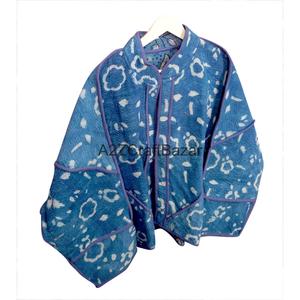 Women's 100% Cotton Vintage Kantha <b>Jacket</b> Handmade Indian Bohemian Style Breathable Floral <b>Pattern</b> Fashionable Kantha <b>Jackets</b> - Product Image 4