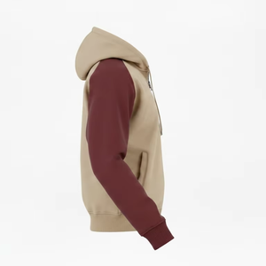Sweat-shirt à capuche zippé intégral pour homme, hiver, logo personnalisé, manches contrastées, chaud, décontracté, vente en gros, fournisseur d'usine - Product Image 2