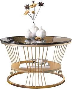 Table Basse Moderne en Métal et Marbre Écologique et Durable pour Salons, Intérieurs de Bureaux, Cafés – Idéale pour les Accueils et les Services de Restauration – Tarif en Gros - Product Image 1