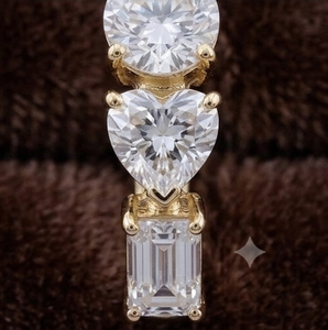 Pendientes de Aro de Oro Rosa de 14K con Diamantes Cultivados en Laboratorio, Corte Corazón, Estilo Lujoso, para Uso Diario, Bodas, Fiestas, Regalo para Mujer, Certificados por IGI - Product Image 3