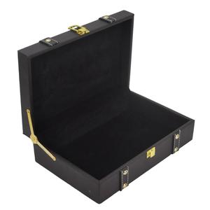 Black Color Natural Buffalo Leather Gift Box Hot Selling Decorative Boxes & <b>Bins</b> OEM Customized Storage Box Multifunction Style - Product Image 6